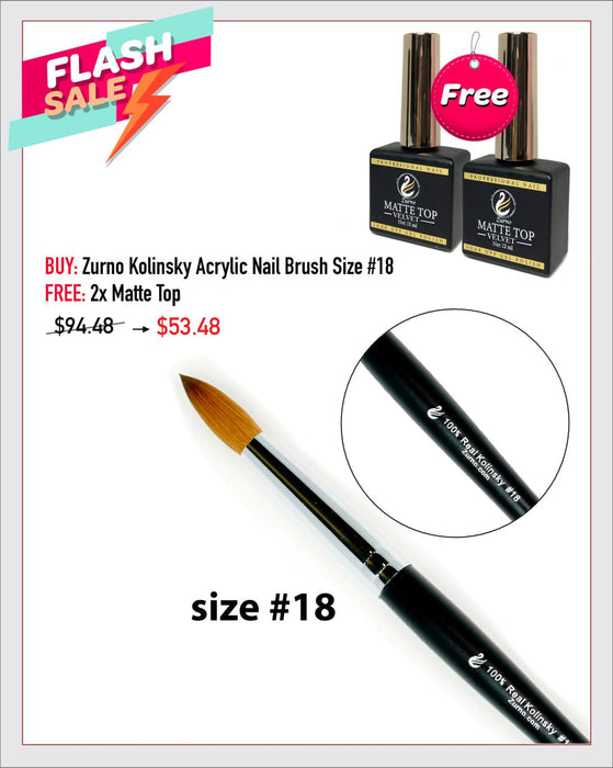 BEST PRICE EVER - Zurno Kolinsky Acrylic Nail Brush Bundle