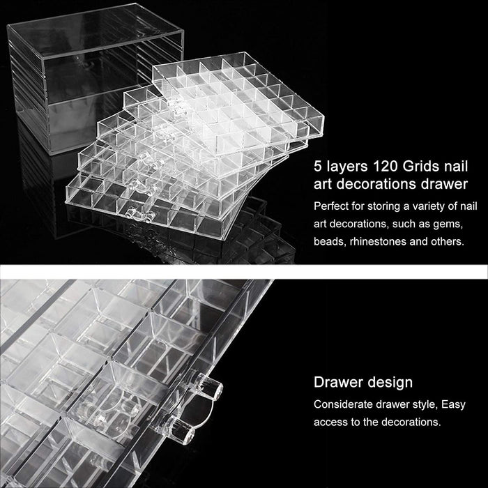 Nail Art Storage Box - 5 layers 120 grids