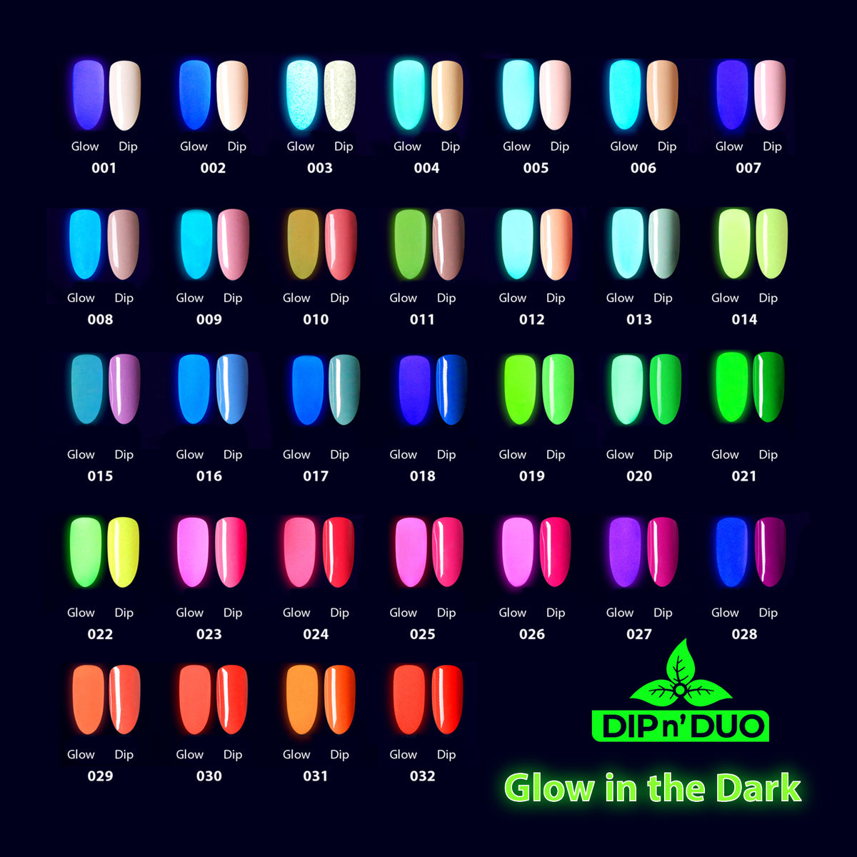 glow in the dark dip powder