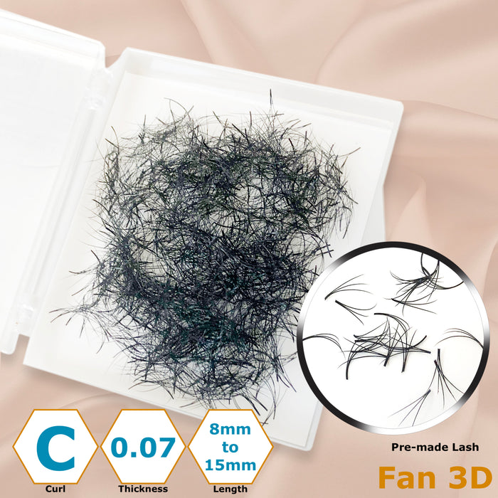 Pre-made Lash - Fan 3D - Curl, Thickness & Length Optional