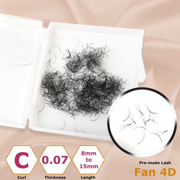 Pre-made Lash - Fan 4D - Curl, Thickness & Length Optional