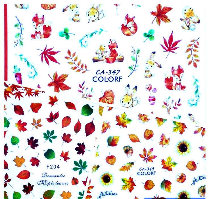Sticker - Colorful Leaf - Set 6 pcs