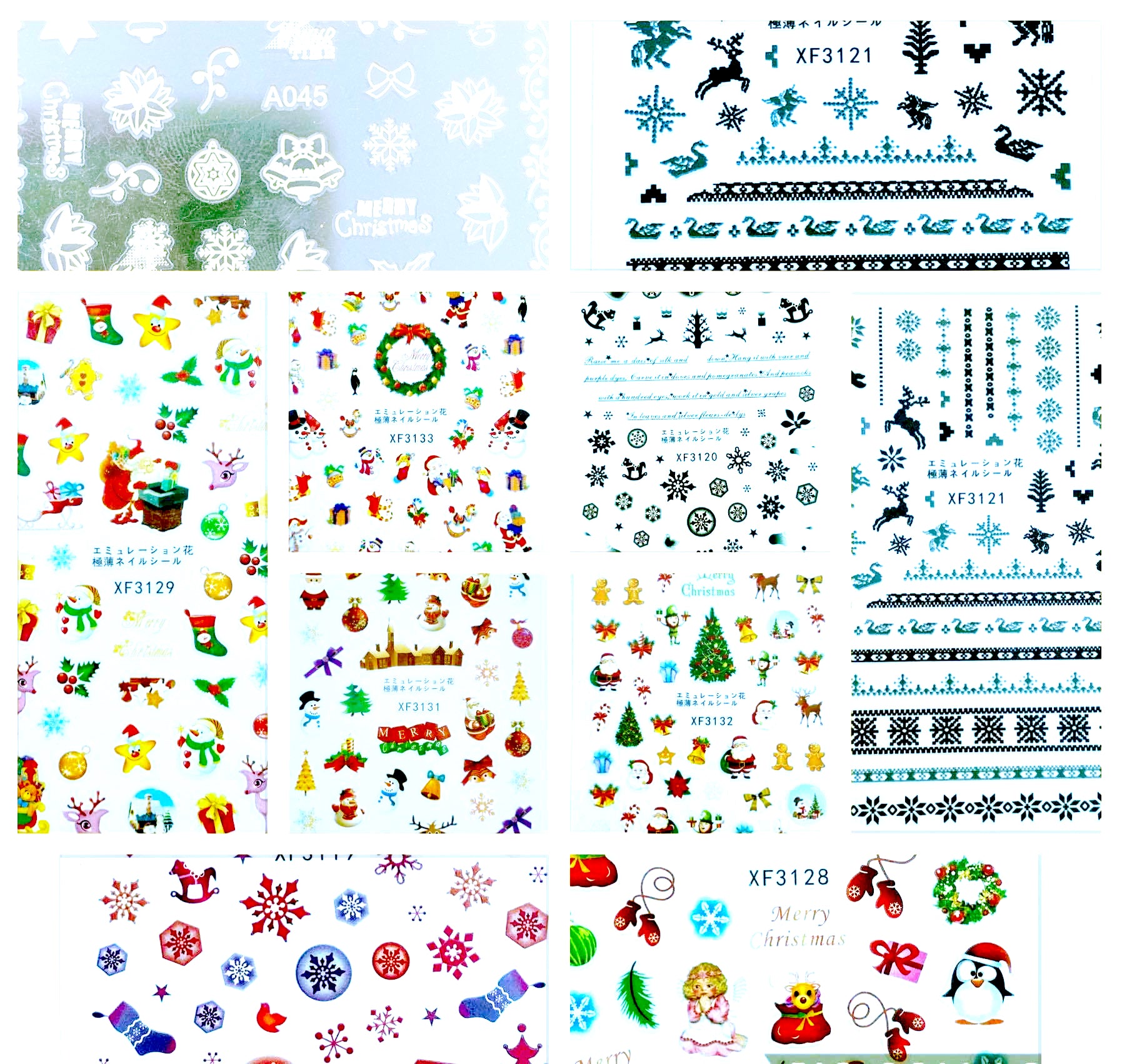 Sticker - Christmas Design - Set 10 pcs