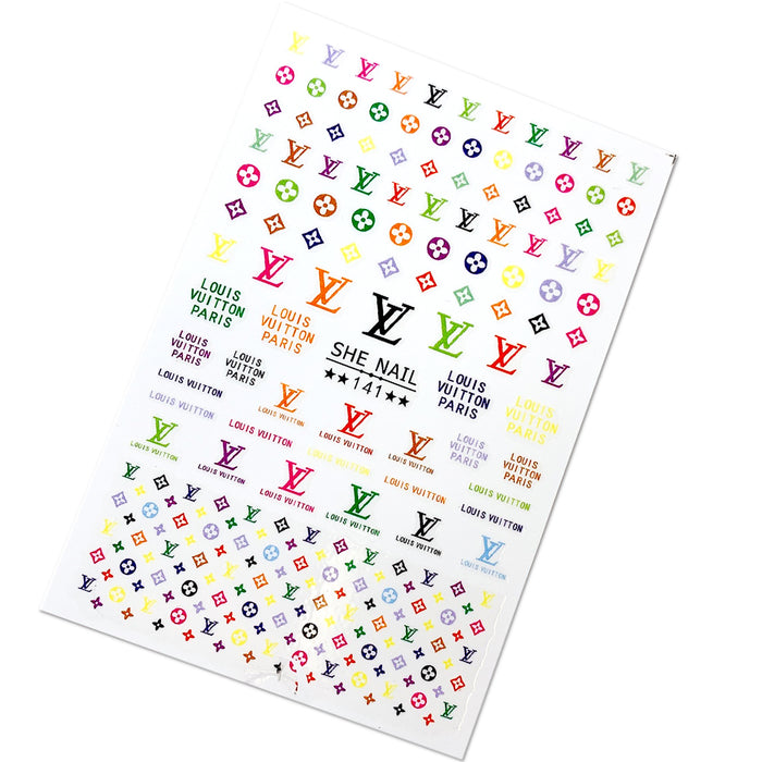 Designer Nail Sticker - Rainbow LV